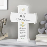 Personalised Holy Communion Cross Wooden Ornament