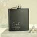 Personalised Free Text Script Black Stainless Steel Hip Flask