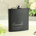 Personalised Free Text Script Black Stainless Steel Hip Flask