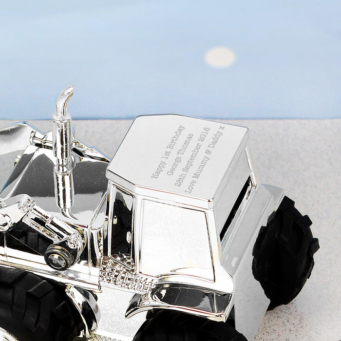 Personalised Engraved Silver Plated Digger Money Box