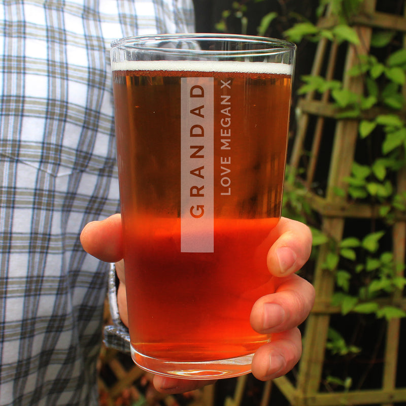Engraved Free Text Pint Glass