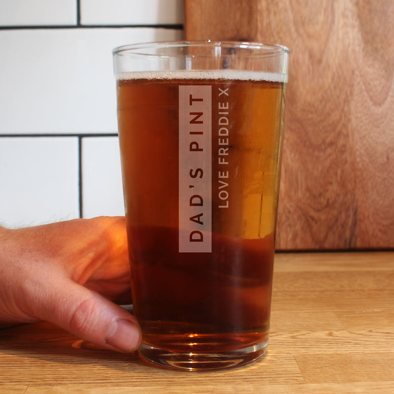 Engraved Free Text Pint Glass