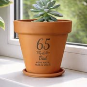 Personalised 65th Birthday Terracotta Plant Pot