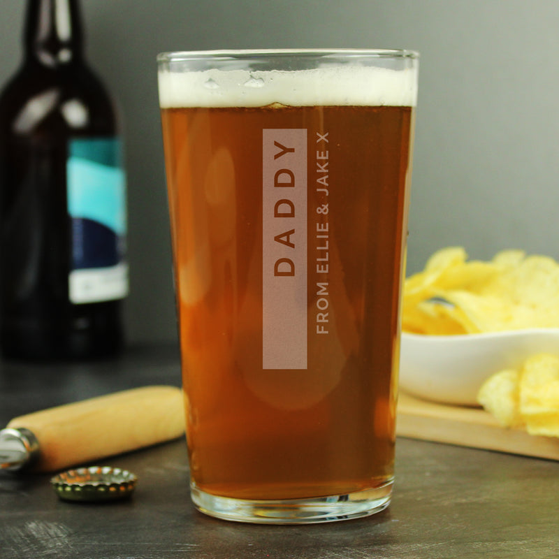 Engraved Free Text Pint Glass