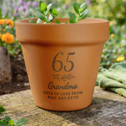 Personalised 65th Birthday Terracotta Plant Pot