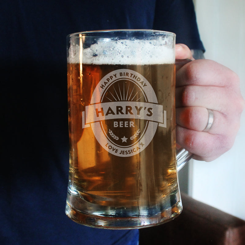 Personalised Birthday Pint Stern Tankard Glass