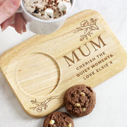 Personalised Floral Wooden Tea & Biscuit Board