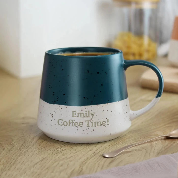 Engraved Speckled Pattern Personalised Drink Mug with Message