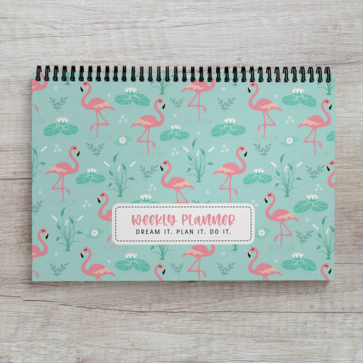 Fancy Flamingo A4 Weekly Desk Planner