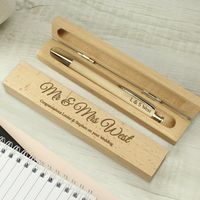 Personalised Any Message Wooden Pen & Box: Engraved Gift