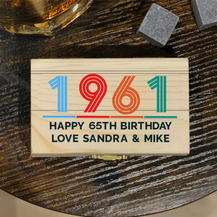 Personalised 65th Birthday Whisky Stones - Year