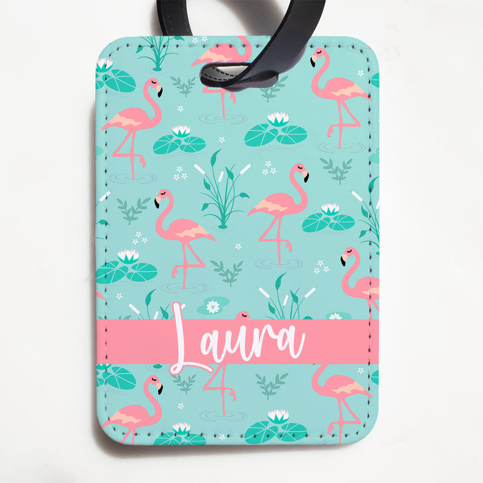 Personalised Fancy Flamingo Luggage Tag