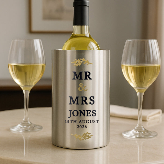 Mr & Mrs Wedding Wine Cooler - Personalised