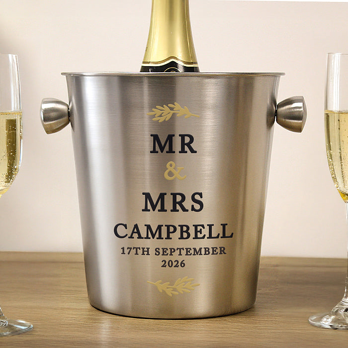 Mr & Mrs Wedding Ice Bucket - Personalised