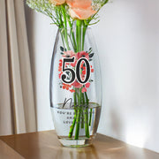 Personalised Floral Birthday Glass Vase
