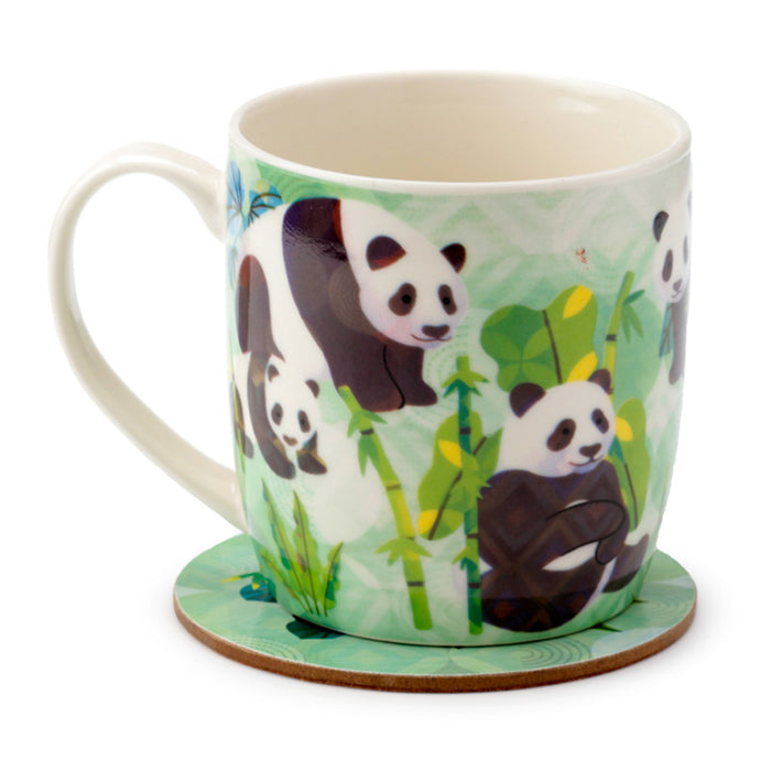 Panda Porcelain Mug & Coaster Set