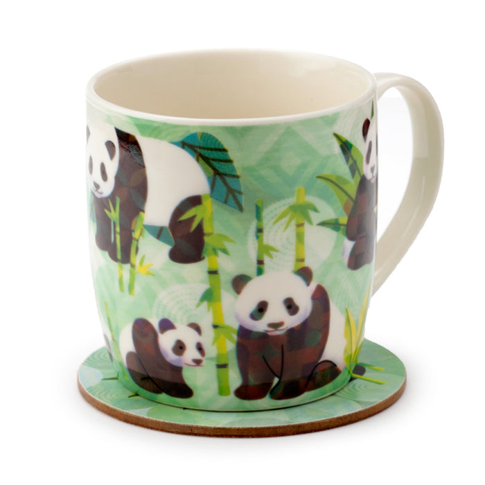 Panda Porcelain Mug & Coaster Set