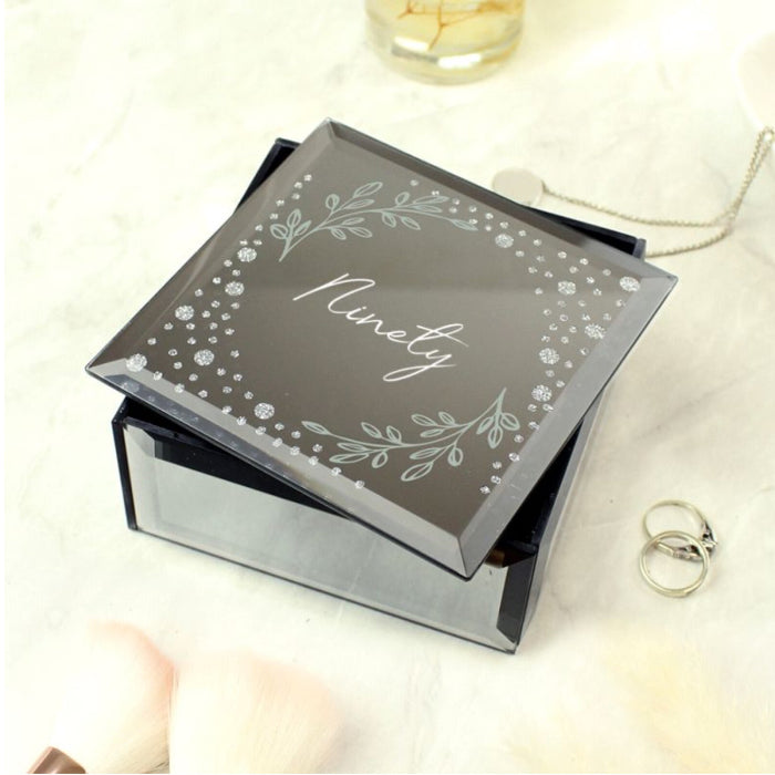90th Birthday Diamante Mirrored Trinket Box - Ninety