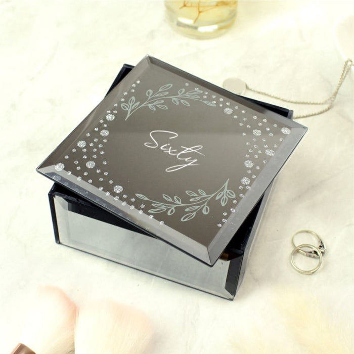 60th Birthday Diamante Mirrored Trinket Box - Sixty