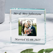 Personalised Photo Gift Glass Plaque - Any Message