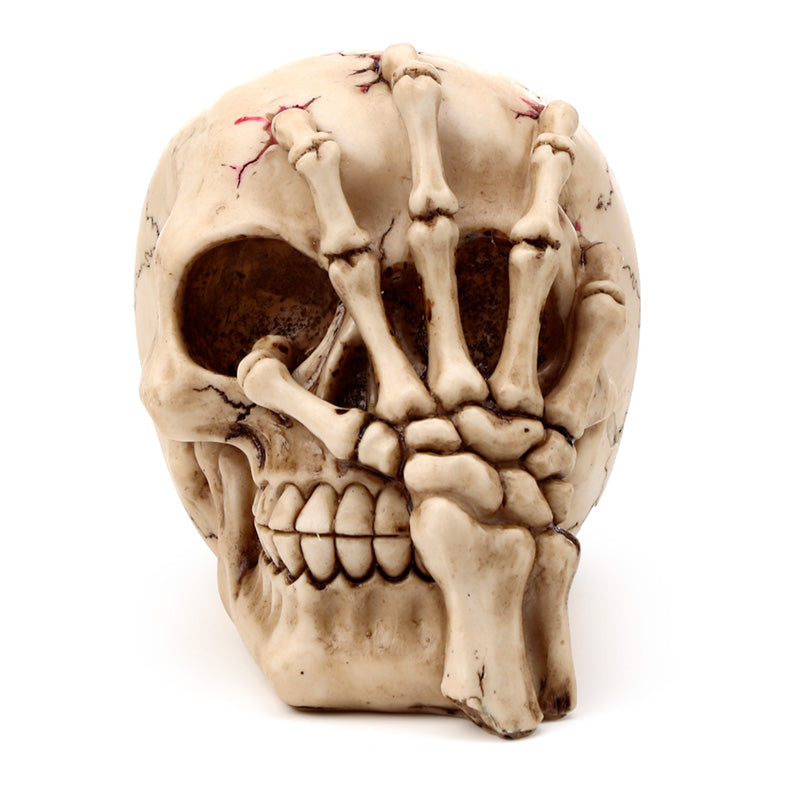Gruesome Skull Head with Skeleton Claw Hand Ornament