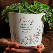 Personalised Mother’s Day Floral Large Plant Pot - Any Message