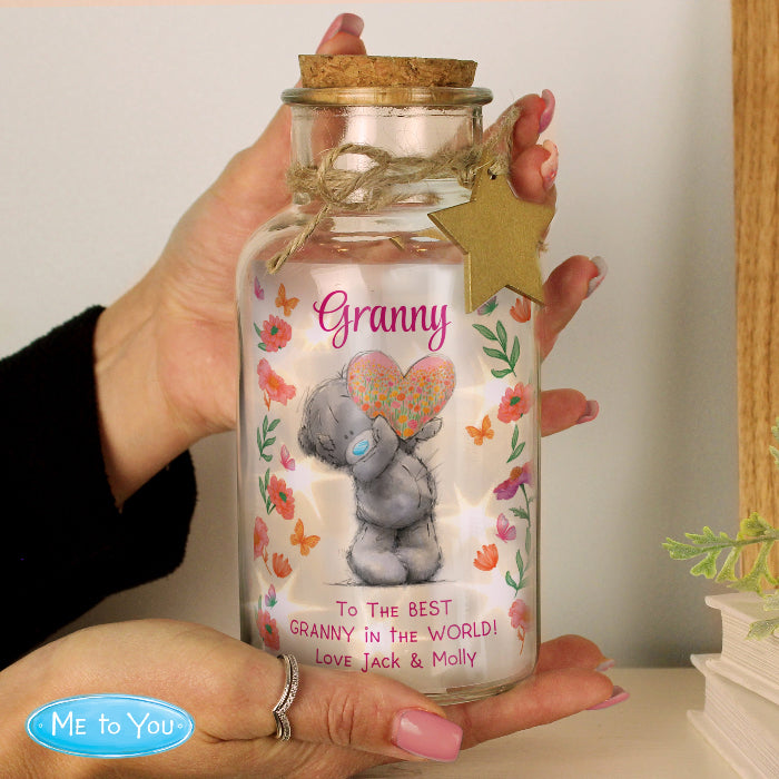 Personalised Me to You Flowery LED Light Up Jar - Mother’s Day Gift