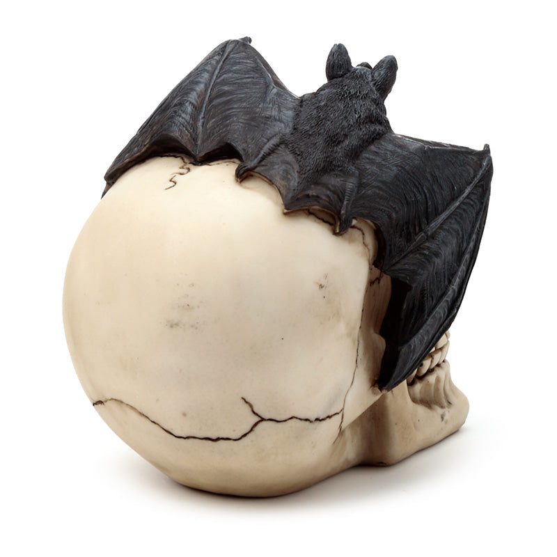 Gruesome Skull Head with Bat Ornament