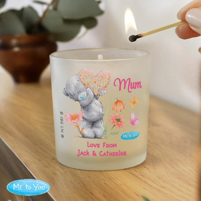 Personalised Me to You Flowery Jar Candle - Mother’s Day Gift