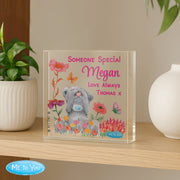 Personalised Me to You Flowery Glass Block - Mother’s Day Gift