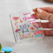 Personalised Me to You Flowery Glass Block - Mother’s Day Gift