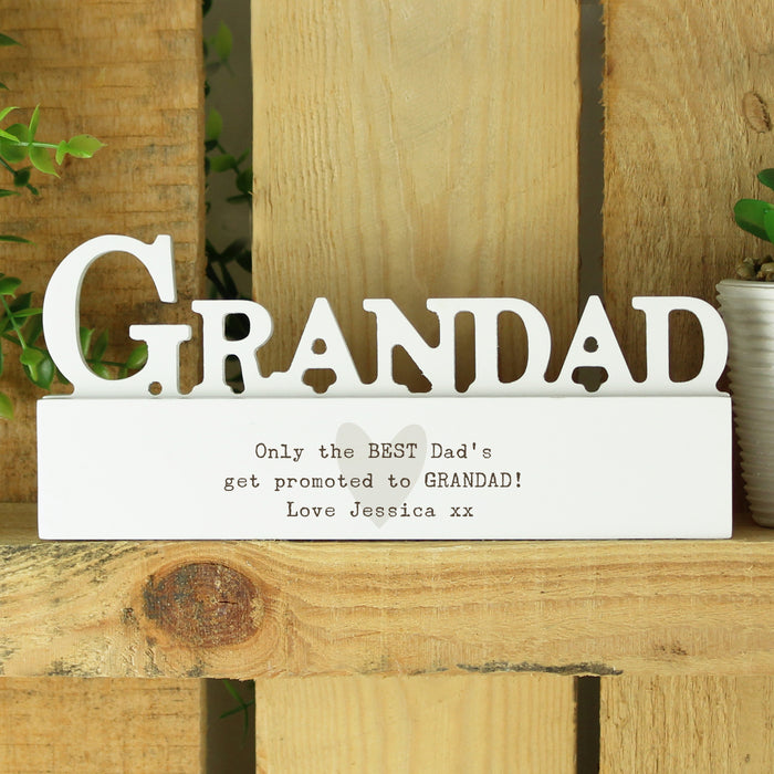 Personalised Heart Wooden Grandad Ornament