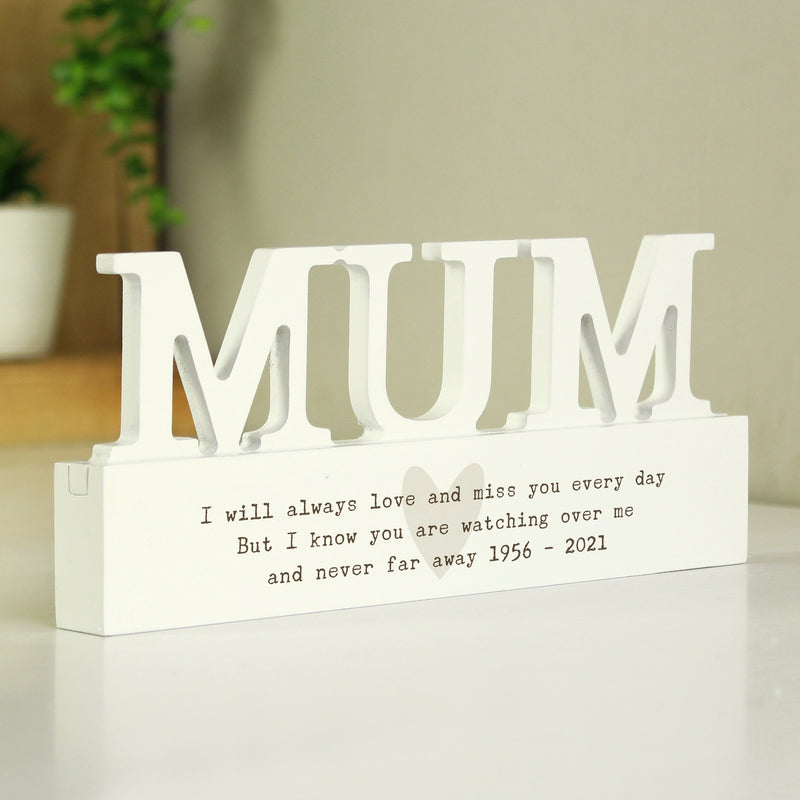 Personalised Heart Wooden Mum Ornament