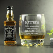 Personalised Tumbler Glass and Jack Daniels Miniature Gift Set
