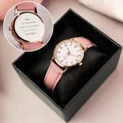 Engraved Girls Pink Watch