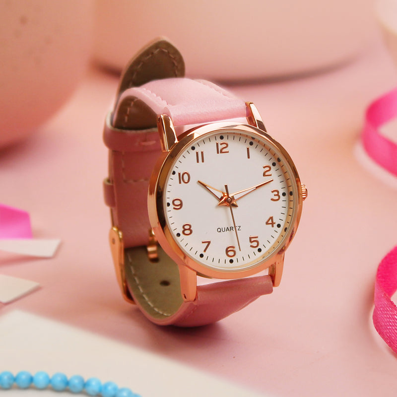Engraved Girls Pink Watch