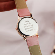 Engraved Girls Pink Watch