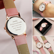 Engraved Girls Pink Watch