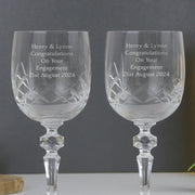 Engraved Crystal Wine Glasses Set - Wedding & Anniversary Gift