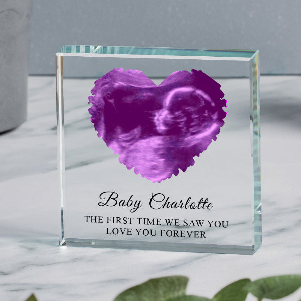 Heart Baby Scan Ultrasound Photo Gift Plaque