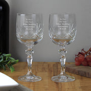 Engraved Crystal Wine Glasses Set - Wedding & Anniversary Gift