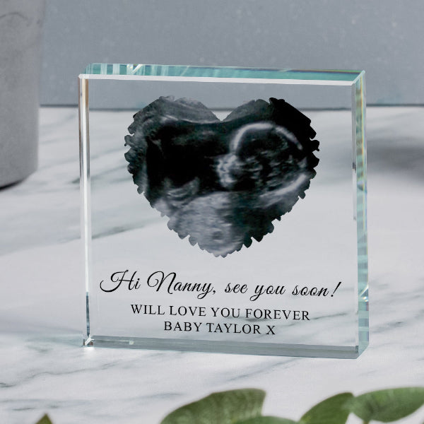 Heart Baby Scan Ultrasound Photo Gift Plaque