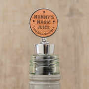 Mummy's Magic Juice Wood Bottle Stopper