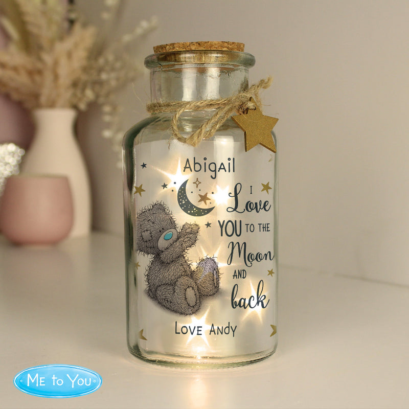Personalised Me to You Love You To The Moon & Back LED Light Up Jar