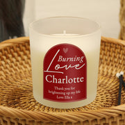 Personalised Burning Love Valentines Day Candle