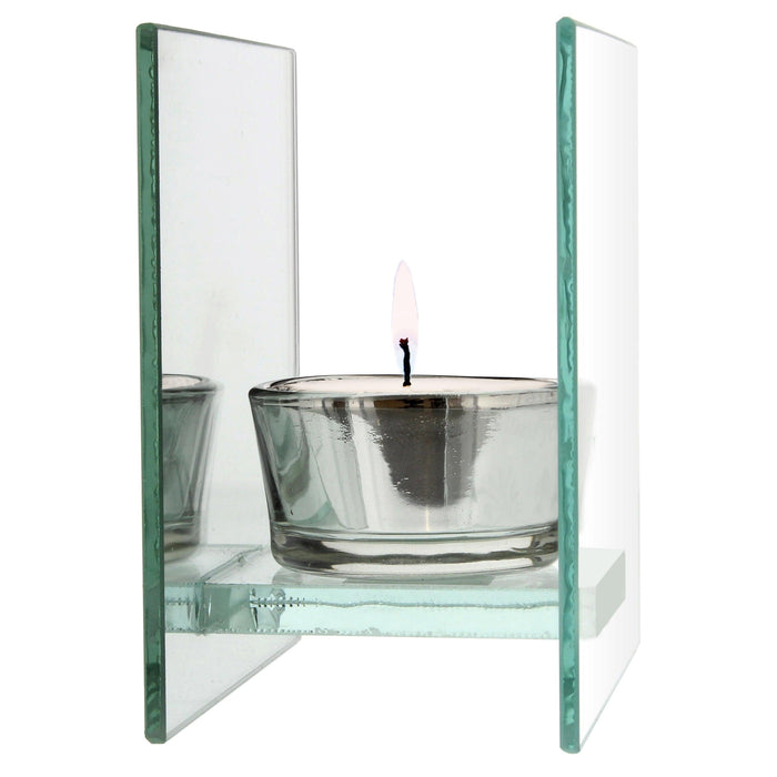 Personalised A Winter's Night Christmas Mirrored Glass Tea Light Holder