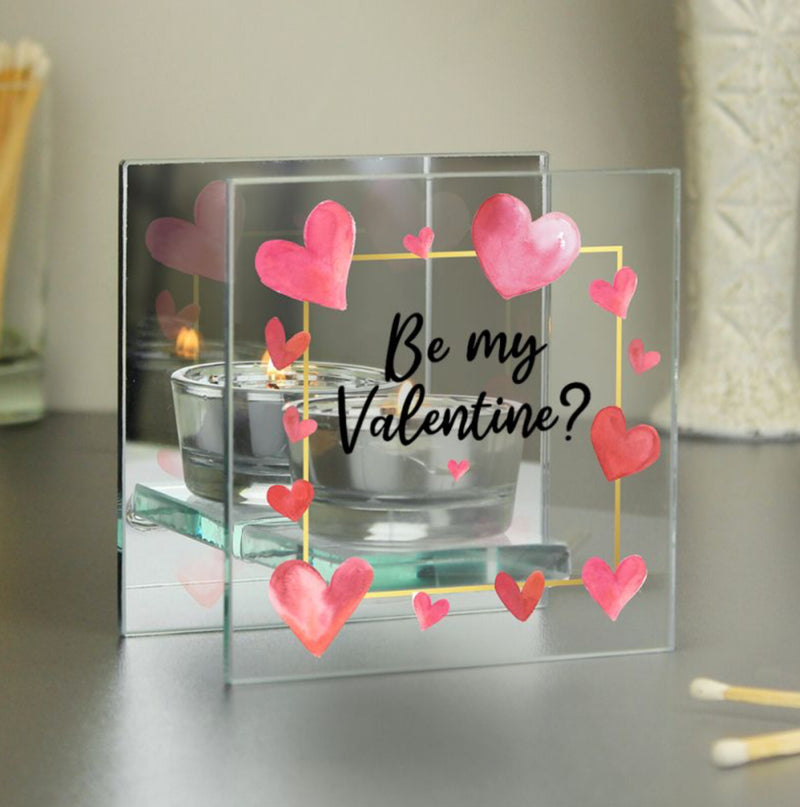 Be My Valentine? Mirrored Glass Tealight Holder