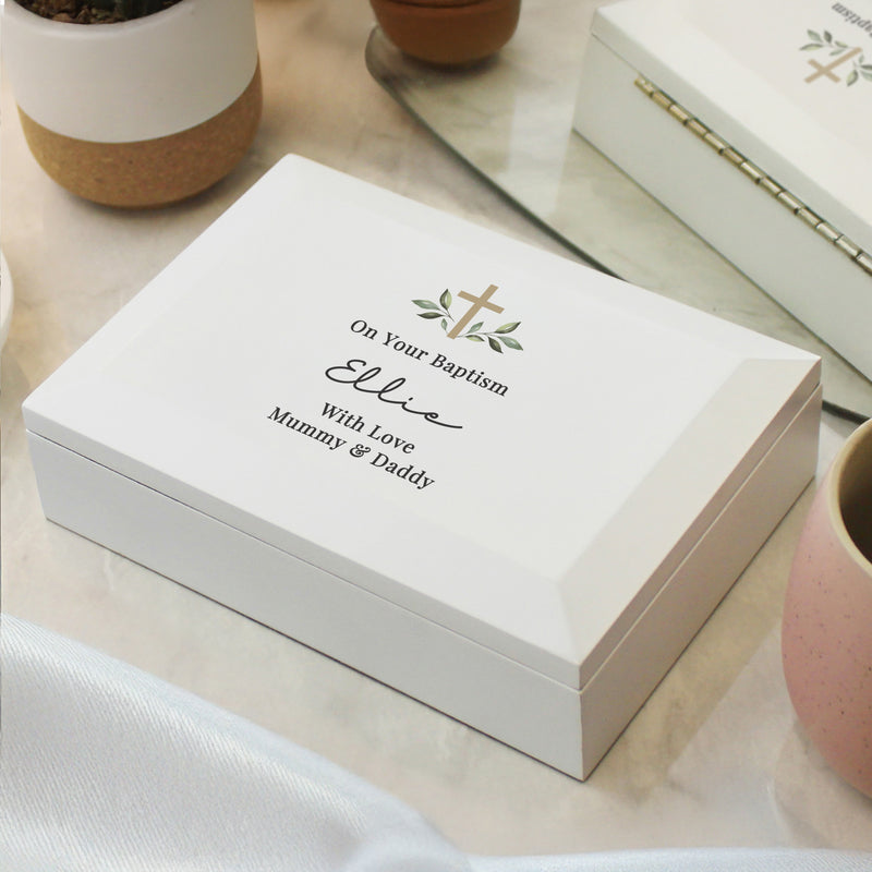 Personalised Baptism Wooden Jewellery Box