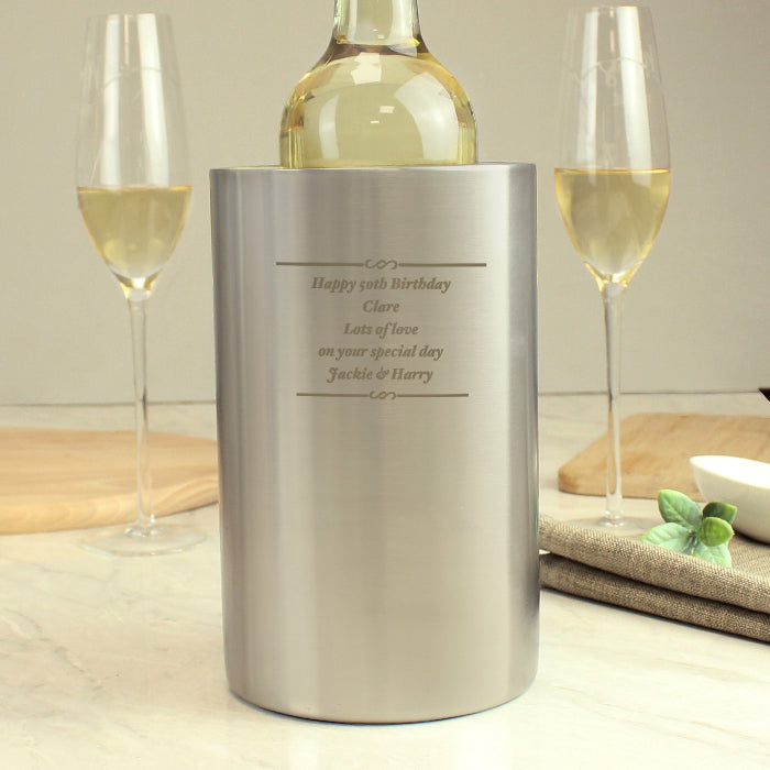 Engraved Any Message Wine Cooler Bucket