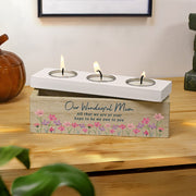 Personalised Floral Mother’s Day Wooden Triple Tea Light Box